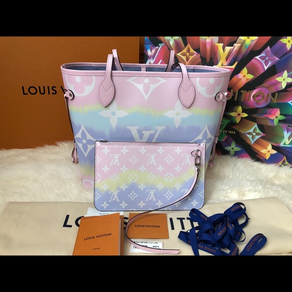 💖 Louis Vuitton Escale Neverfull MM Pastel Pouch - Picture 11 of 11